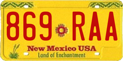 NM license plate 869RAA