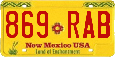 NM license plate 869RAB