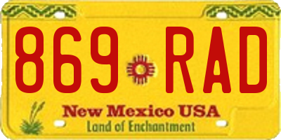 NM license plate 869RAD