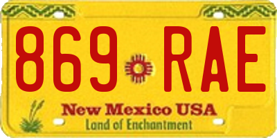 NM license plate 869RAE