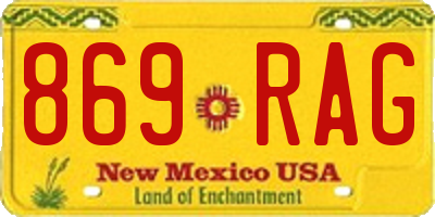 NM license plate 869RAG