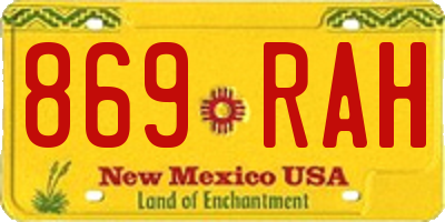 NM license plate 869RAH