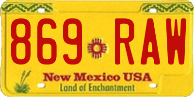 NM license plate 869RAW