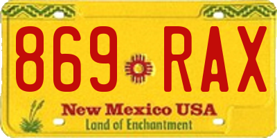 NM license plate 869RAX