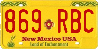 NM license plate 869RBC