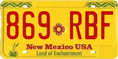 NM license plate 869RBF