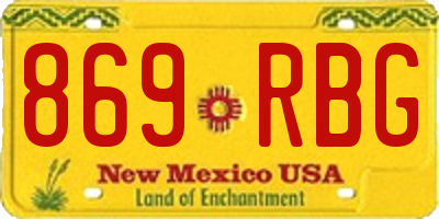 NM license plate 869RBG