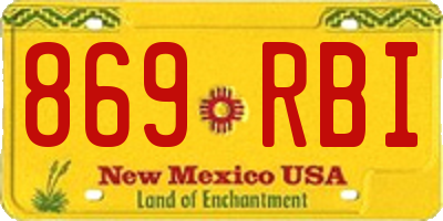 NM license plate 869RBI