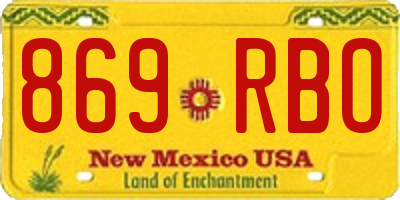 NM license plate 869RBO