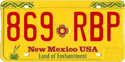 NM license plate 869RBP