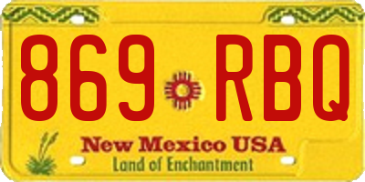 NM license plate 869RBQ