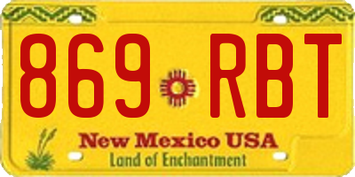 NM license plate 869RBT