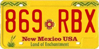 NM license plate 869RBX