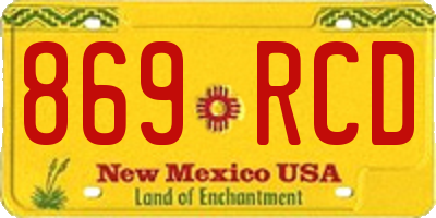 NM license plate 869RCD
