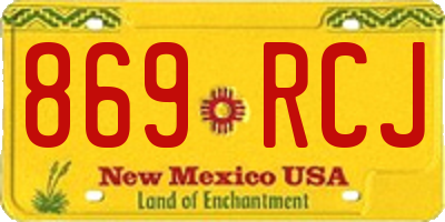 NM license plate 869RCJ