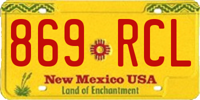 NM license plate 869RCL