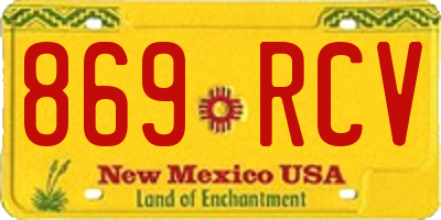 NM license plate 869RCV