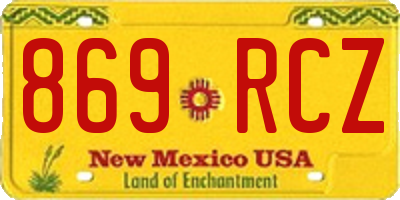 NM license plate 869RCZ