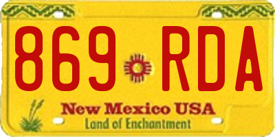 NM license plate 869RDA