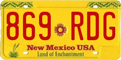 NM license plate 869RDG