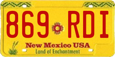 NM license plate 869RDI