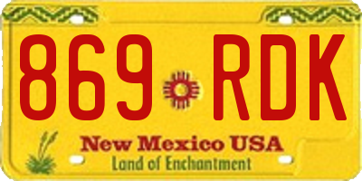 NM license plate 869RDK