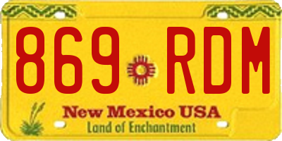 NM license plate 869RDM