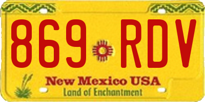 NM license plate 869RDV