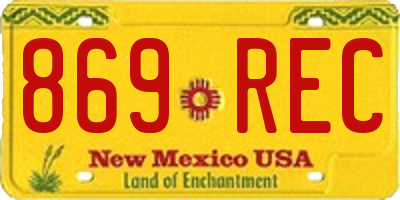 NM license plate 869REC
