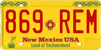 NM license plate 869REM
