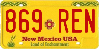 NM license plate 869REN
