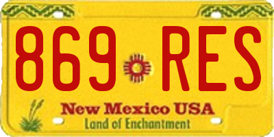 NM license plate 869RES