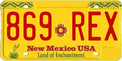 NM license plate 869REX