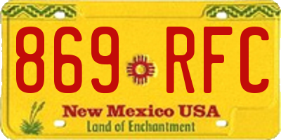 NM license plate 869RFC