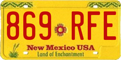 NM license plate 869RFE