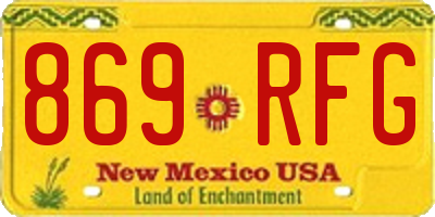 NM license plate 869RFG