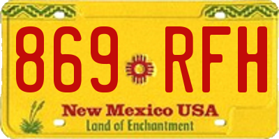 NM license plate 869RFH