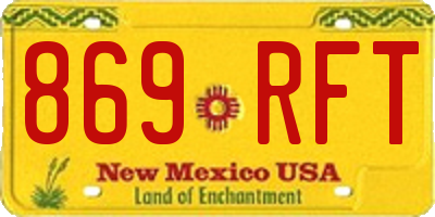 NM license plate 869RFT