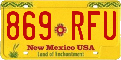 NM license plate 869RFU