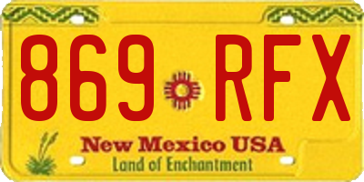NM license plate 869RFX