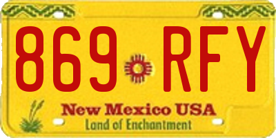 NM license plate 869RFY