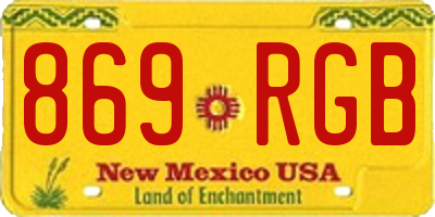 NM license plate 869RGB