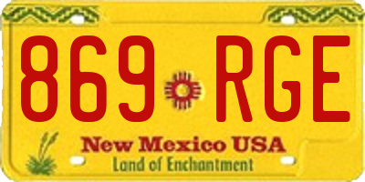 NM license plate 869RGE