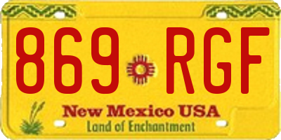NM license plate 869RGF