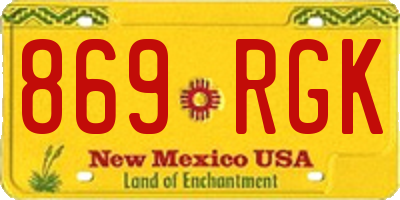 NM license plate 869RGK