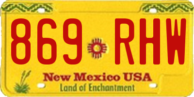 NM license plate 869RHW