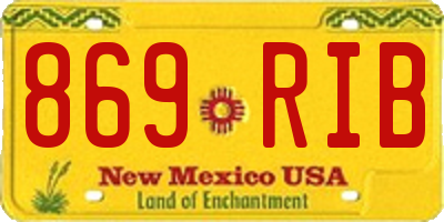 NM license plate 869RIB