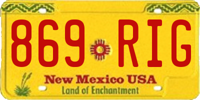 NM license plate 869RIG