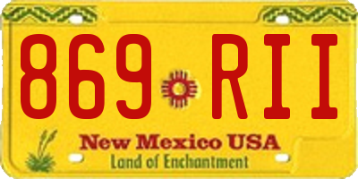 NM license plate 869RII