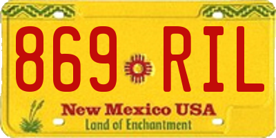 NM license plate 869RIL